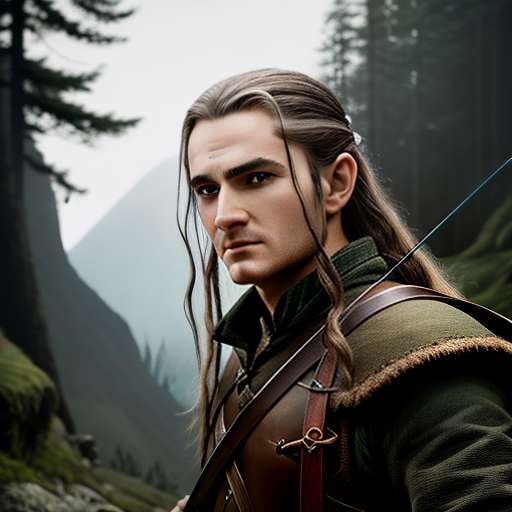 Title: Custom Midjourney Prompt - Lord of the Rings Bow and Arrow Portrait - Socialdraft