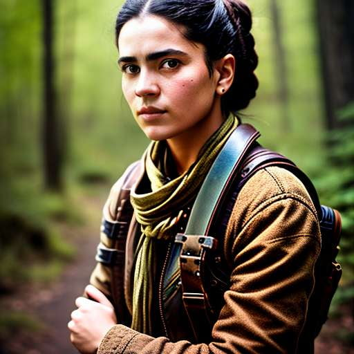 Wanderlust Warrior Portrait Midjourney Prompt - Customizable Female Character Generation - Socialdraft