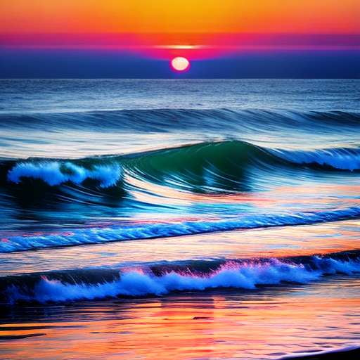 Ocean Sunset Painting Midjourney Prompt: Create Your Own Beach Haven - Socialdraft