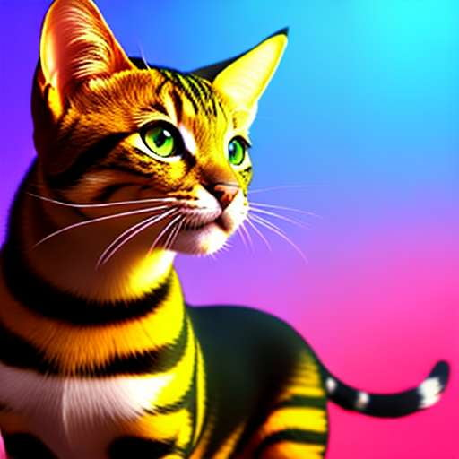 Dancing Toyger Cats Midjourney Masterpiece for DIY Art - Socialdraft