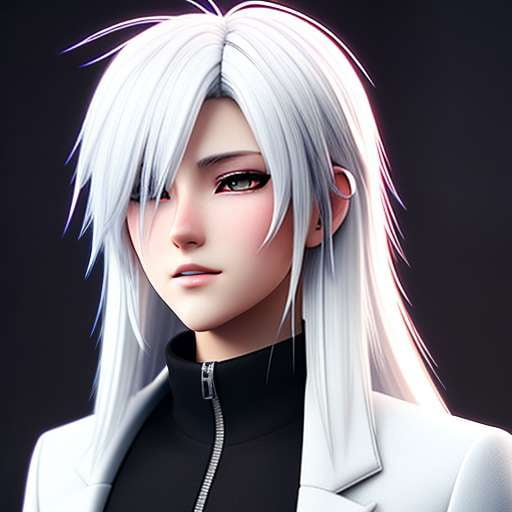 "White-Haired Anime Character" Midjourney Prompt for Image Generation - Socialdraft