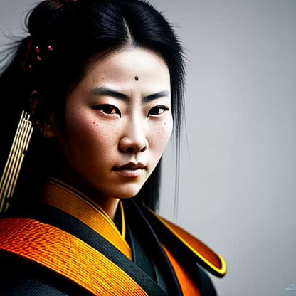 Samurai Warrior Midjourney Prompt - Customizable Female Portrait - Socialdraft