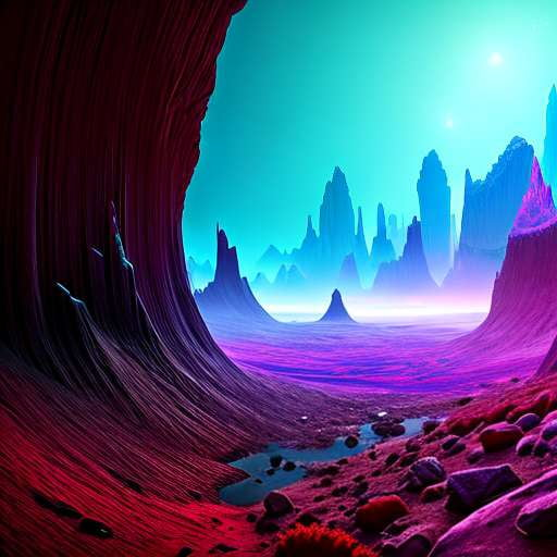 Alien Planet Landscape - Midjourney Prompt for Unique & Custom Artwork Creation - Socialdraft