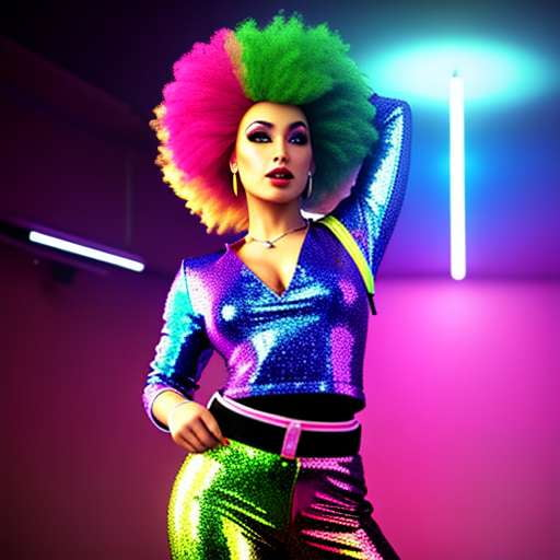 Disco Diva Outfit Midjourney Prompt: Top and Trousers - Socialdraft
