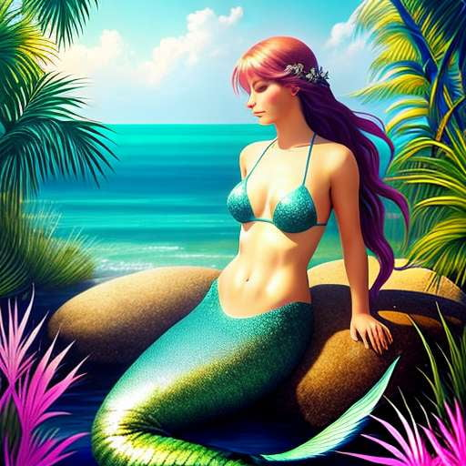 Mermaid and Palm Tree Midjourney Prompts for Custom Image Creation - Socialdraft