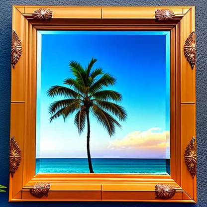 Tropical Palm Tree Mosaic Midjourney Prompt for DIY Mirror Art - Socialdraft