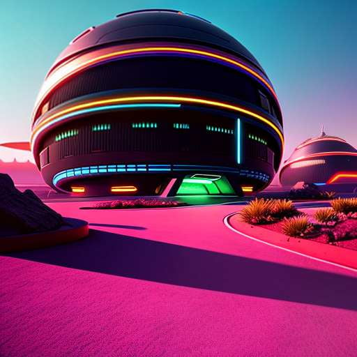 Futuristic Alien Oasis - Customizable Midjourney Prompt for Artistic Inspiration - Socialdraft