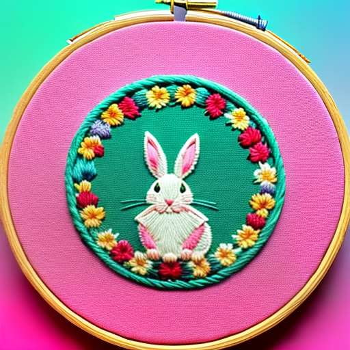 Cottontail Capers Embroidery Midjourney prompt for Hoop Art Creation - Socialdraft