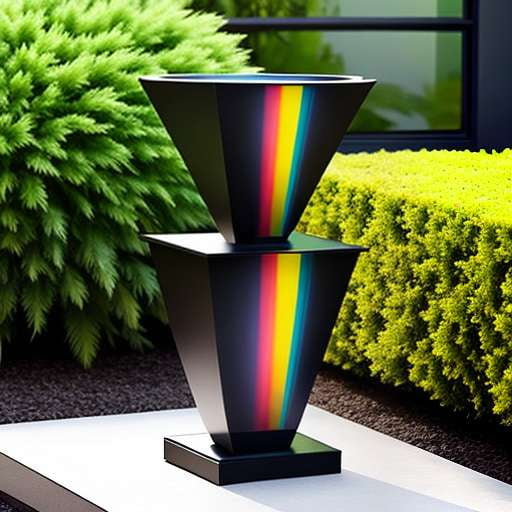 Midjourney Solar Urn Fountain with Rainbow Sculpture - Image Prompt for DIY Recreation - Socialdraft