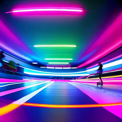 Roller Rink Night Midjourney Prompt - Create Your Own Neon Dreams - Socialdraft