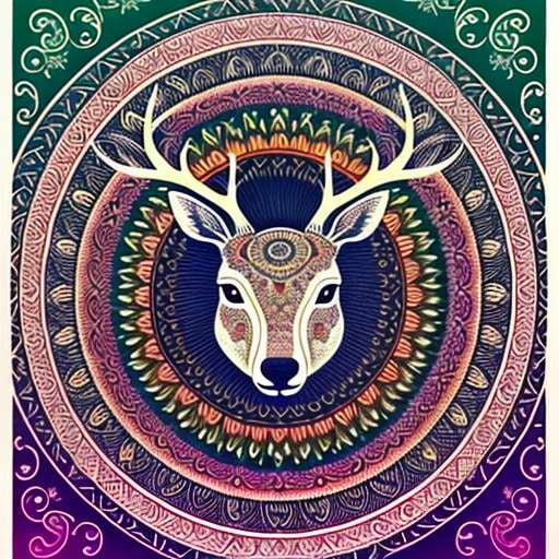 Majestic Mandala Deer: Customizable Midjourney Prompt - Socialdraft
