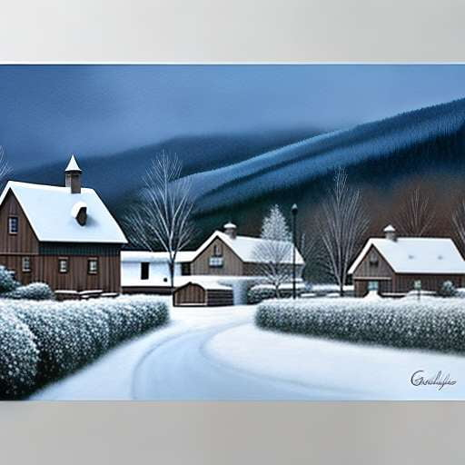 Snowy Caucasus Village Midjourney Prompt - Customizable Winter Landscape Image Generator - Socialdraft