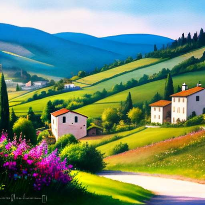 Umbrian Hilltown View Midjourney Prompt - Socialdraft