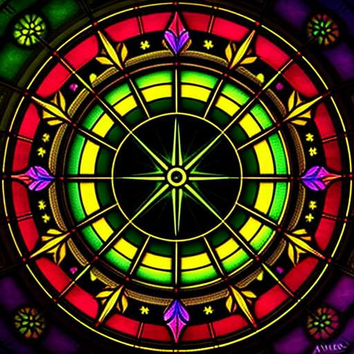 "Neon Zodiac Stained Glass" - Customizable Midjourney Prompt for Artistic Creation - Socialdraft