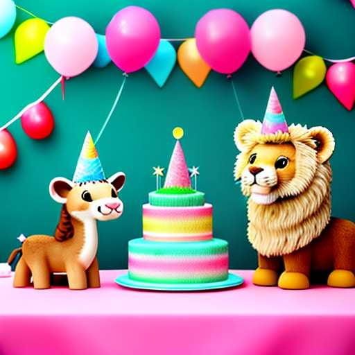 Animal Birthday Party Midjourney Prompt: Customizable Animal-Themed Party Decorations - Socialdraft