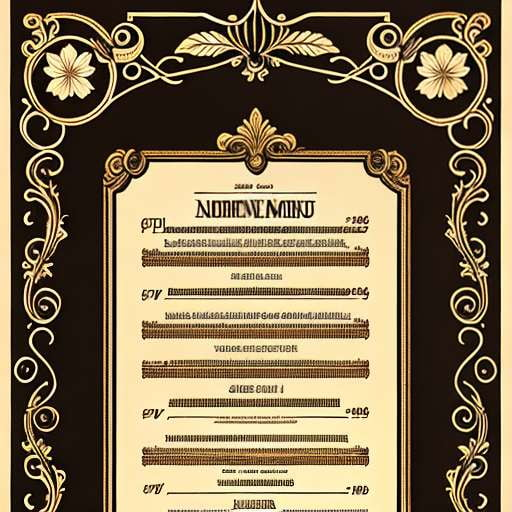 French Vintage Menu Card - Midjourney Text-to-Image Prompt - Socialdraft