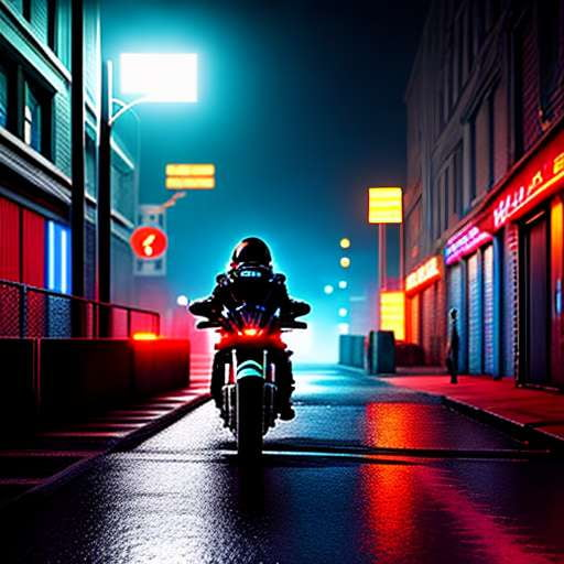 Dystopian Motorcycle Rider - Customizable Midjourney Prompt - Socialdraft