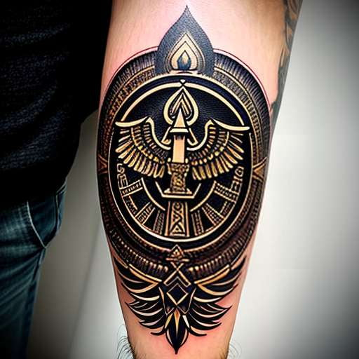 Stunning Egyptian Tattoo on the Back of a Man's Thigh
