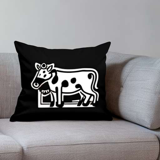 Cow Print Midjourney Pillow Cover - Customizable and Unique Prompt - Socialdraft