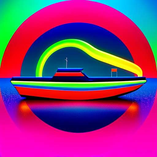 "Neon Boat Adventure" Midjourney Prompt: Create Your Own Cartoon Art - Socialdraft