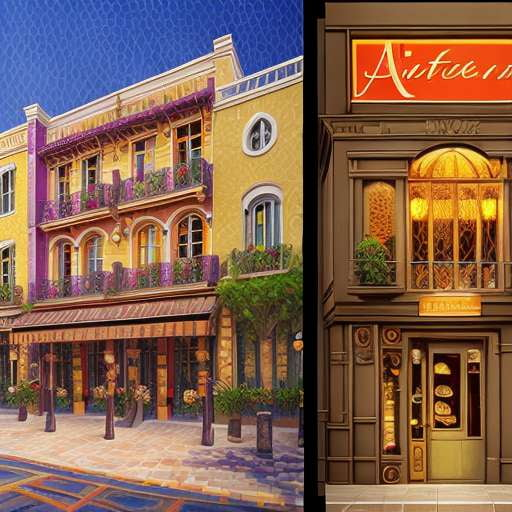 Illustrated Restaurant Facades: Custom Midjourney Prompts for Home Decor and Art Projects - Socialdraft