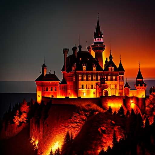 Fiery Castle Midjourney Prompt: Create Your Own Epic Adventure - Socialdraft