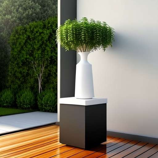 Solar Urn Fountain - Small Space Midjourney Prompt with Solar Panel - Socialdraft