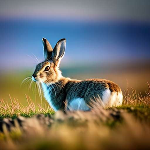 Mountain Blue Hare Customizable Creative Prompt - Text-to-Image Model - Socialdraft