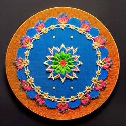 Floral Mandala Embroidery Midjourney Prompt - Socialdraft