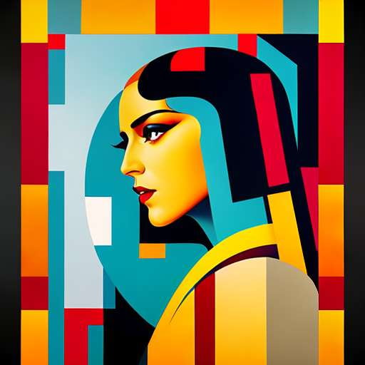 Art Deco Color Portrait Prompt - Unique Midjourney Image Generation - Socialdraft