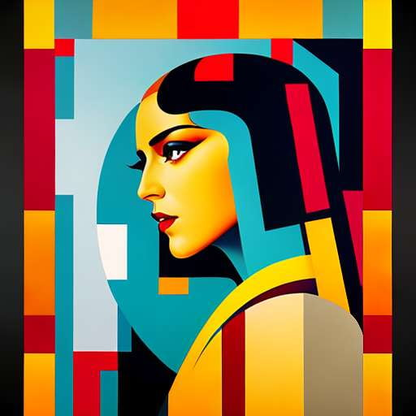 Art Deco Color Portrait Prompt - Unique Midjourney Image Generation - Socialdraft