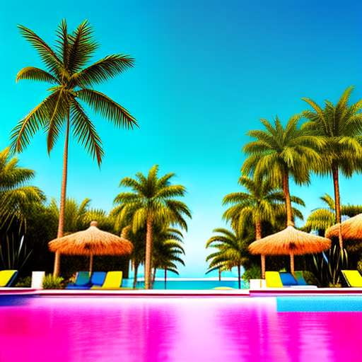Midjourney Palm Trees by the Pool - Customizable Text-to-Image Prompts - Socialdraft