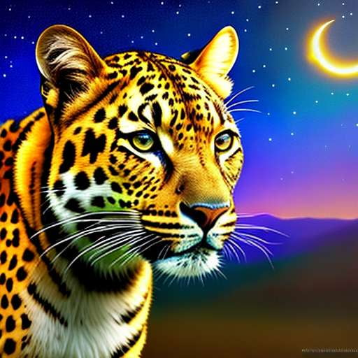 Leopard in Starry Night Sky Midjourney Prompt - Socialdraft