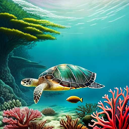 "Create Your Own Green Sea Turtle Masterpiece with Midjourney Prompt" - Socialdraft