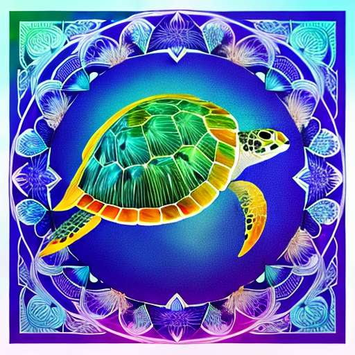 Sea Turtle Mandala Midjourney Prompt - Text-to-Image Artistic Creation - Socialdraft