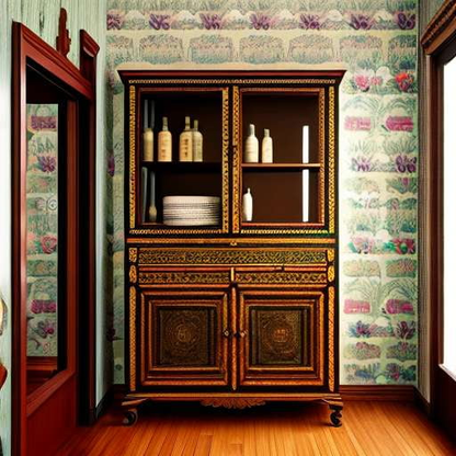 Medicine Cabinet Wallpaper Midjourney Prompt - Unique customizable artwork - Socialdraft