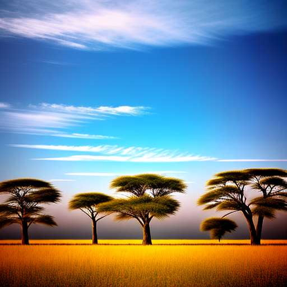 African Savannah Mirage Midjourney Prompt - Customizable Text-to-Image Art Creation for Home Décor and Crafts - Socialdraft