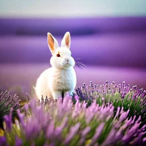 Midjourney Bunny in Lavender Field Custom Prompt - Socialdraft
