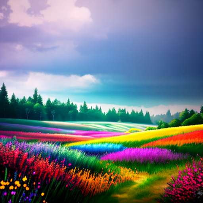 Rainbow Meadow Midjourney Prompt - Create Your Own Colorful Paradise! - Socialdraft