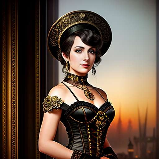 Steampunk Evening Gown Midjourney Prompt: Create Your Victorian Fantasy - Socialdraft